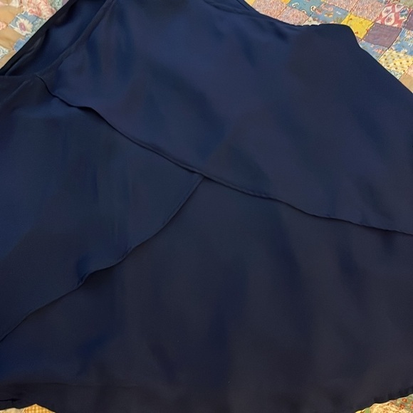 Shine star sleeveless navy blue ruffle front top. Size Medium. - Picture 7 of 10